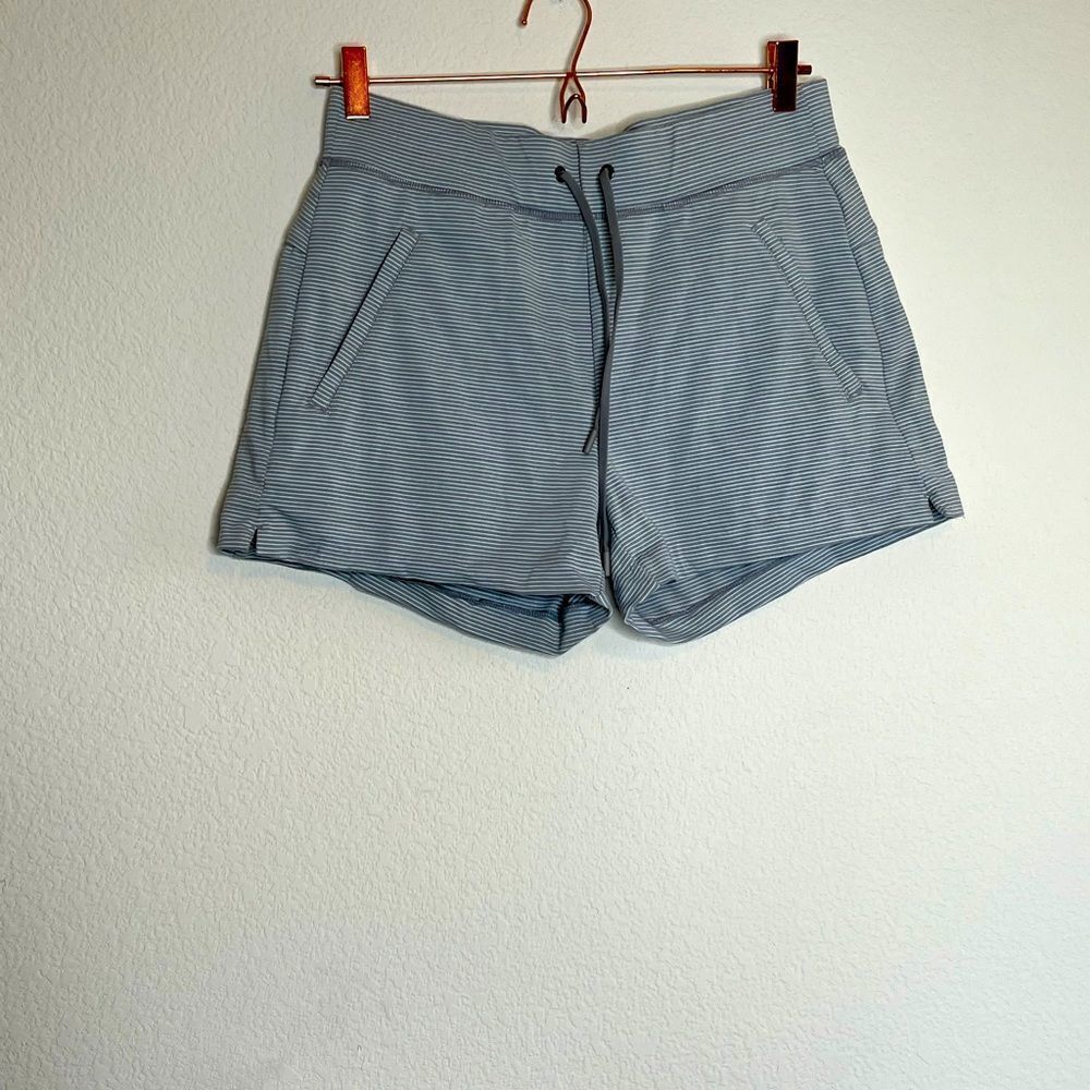 Athleta Gray striped shorts